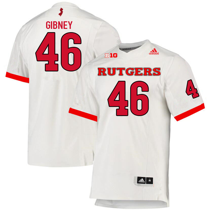 Men #46 Matt Gibney Rutgers Scarlet Knights College Football Jerseys Sale-White
